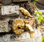 Animal Shaped Handle Antique Brass Outdoor Water Tap And Sprayer